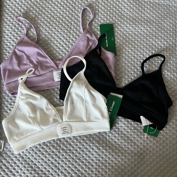 3 Piece Summer Letter Patch Short Halter Top Bundle— White, Black & Light Purple - Picture 2 of 14